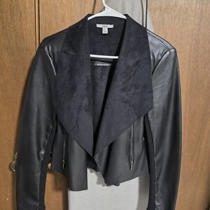 Bar III Black Leather Jacket